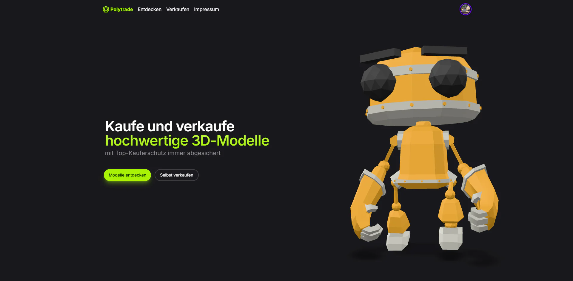 Landing Page (als eingeloggter User)