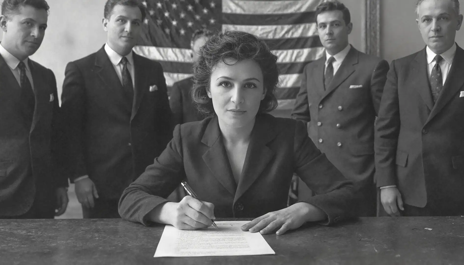 Generiertes Bild für den Teil »Geschichte mit Viola Allen«: Unterzeichnung des Marshallplans 1947
